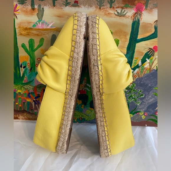 Talbots Izzy Cinched Nappa Yellow Leather Espadrille Slip-On, Loafers, 7 1/2 - Picture 8 of 11